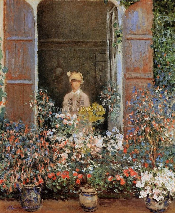Camille Monet at the Window, Argentuil - 克劳德·莫奈